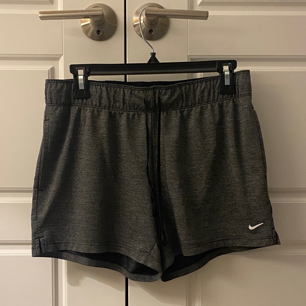 Nike Women's gray Performance Shorts with White Swoosh